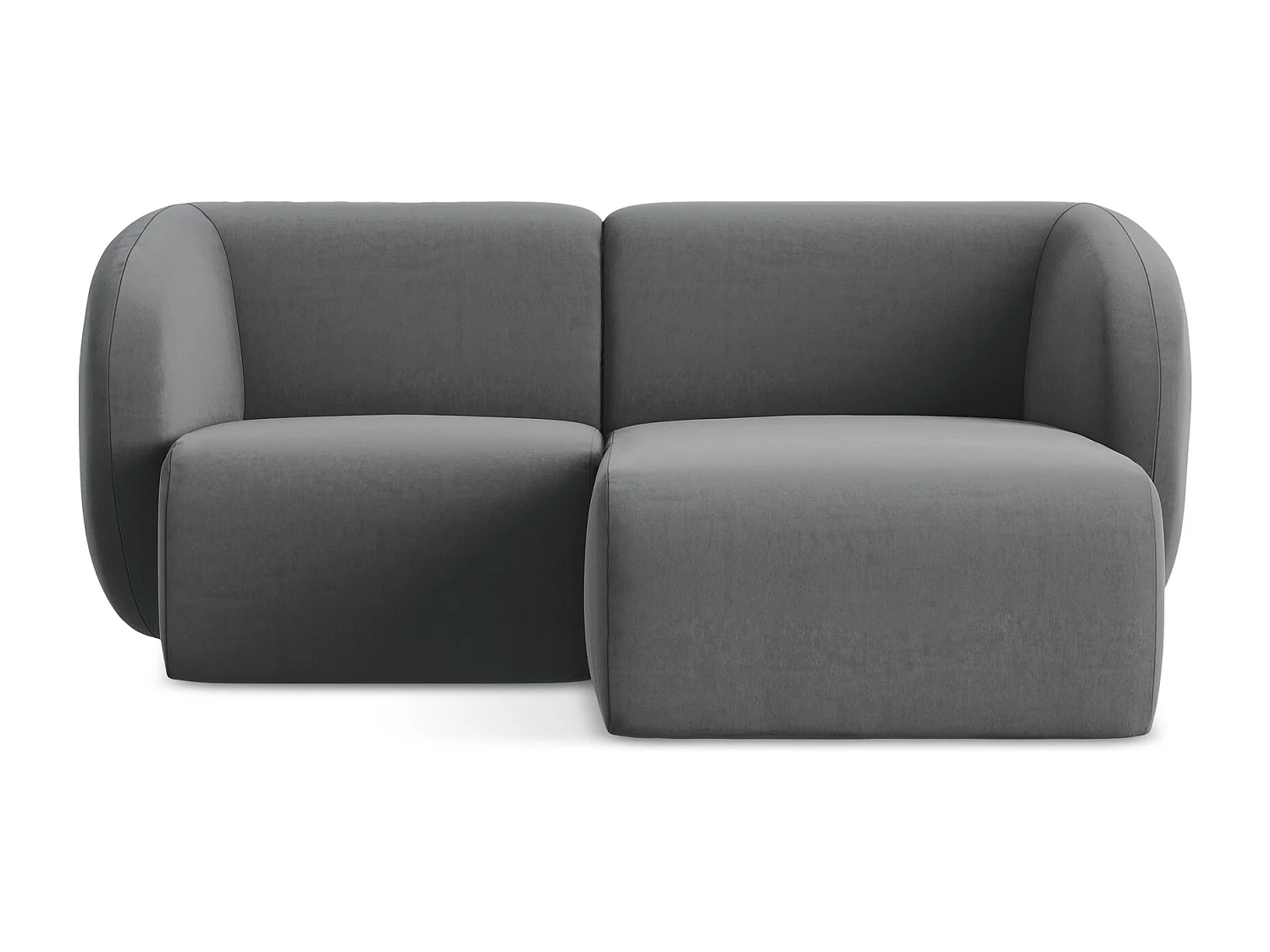 Modulaire hoekbank rechts van staal velours - LANI