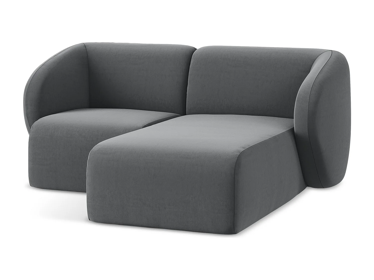 Modulaire hoekbank rechts van staal velours - LANI