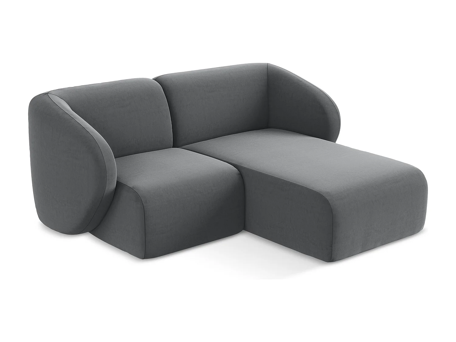 Modulaire hoekbank rechts van staal velours - LANI