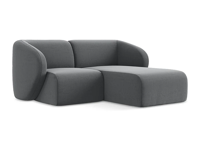 2,5-Sitzer Modulares Ecksofa - Ecke Rechts - Samt - Stahl - LANI