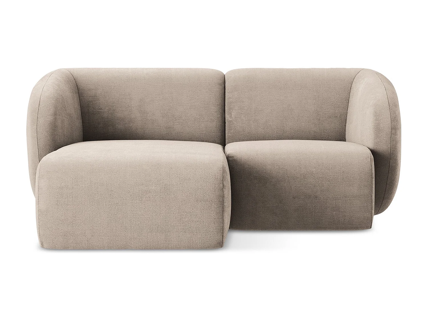 Canapé d'angle 2,5 places modulaire gauche en tissu chenille - beige foncé - LANI