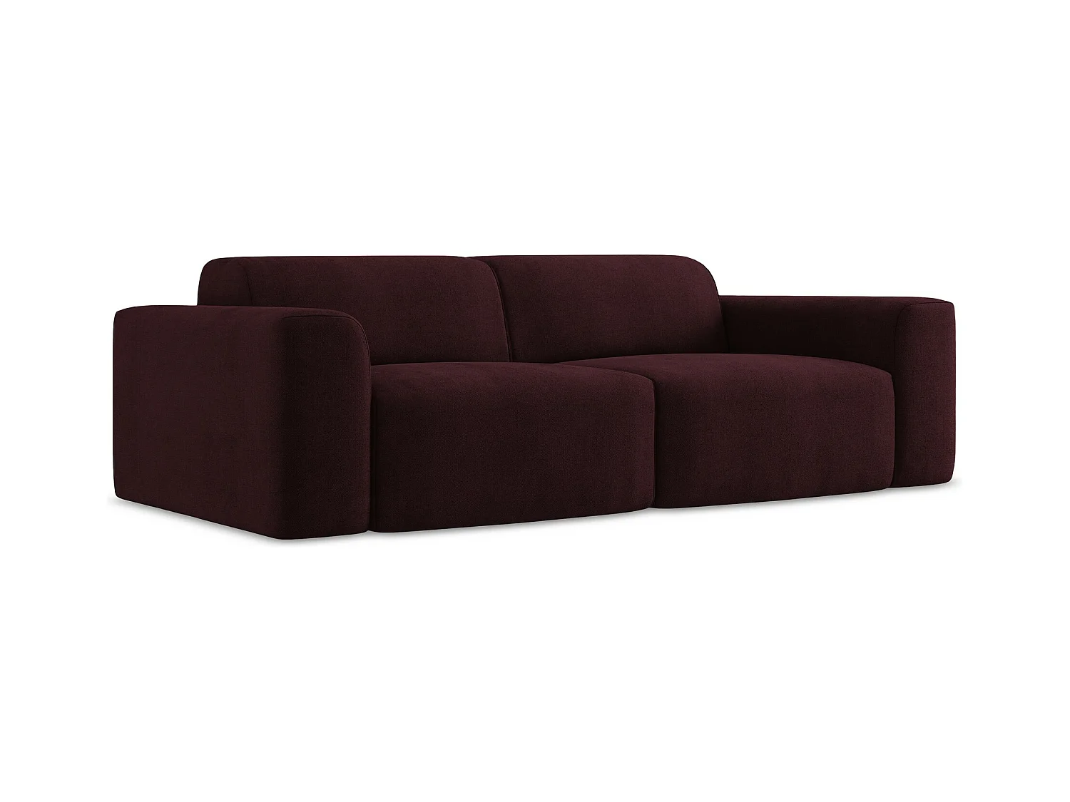 Modulares 3-Sitzer Sofa - - Strukturstoff - Rotwein - KELI