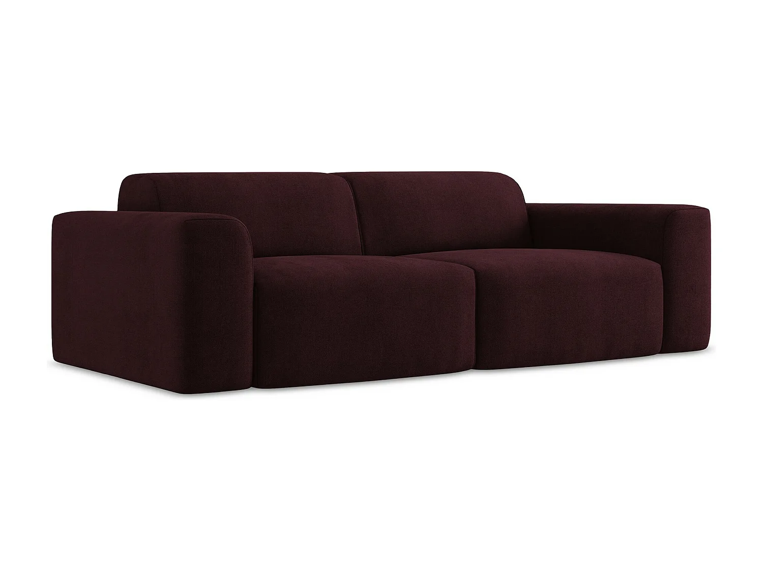 Driezits modulaire bank van bordeaux textuurstof - KELI