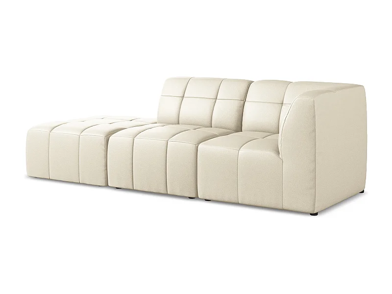 3-Sitzer Modulares Ecksofa - Ecke Links - Kunstleder - Hell beige - ALOHA