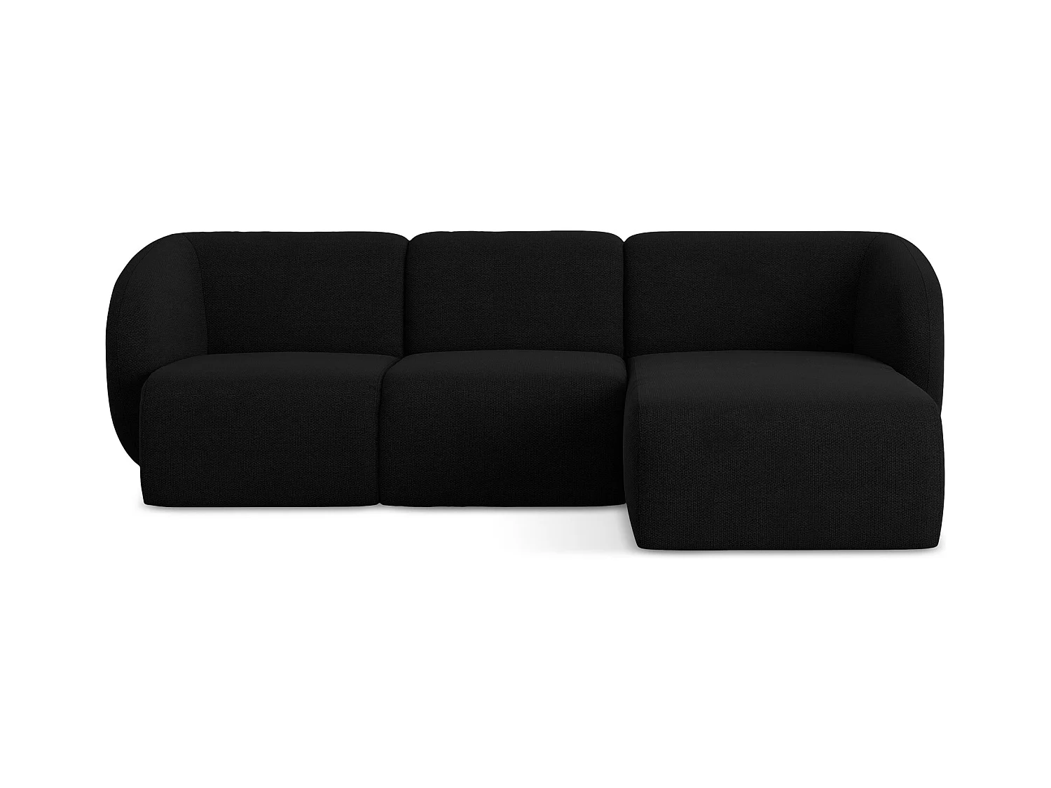 3-Sitzer Modulares Ecksofa - Ecke Rechts - Bouclé - Schwarz - LANI