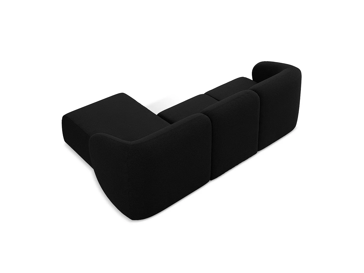 3-Sitzer Modulares Ecksofa - Ecke Rechts - Bouclé - Schwarz - CERVO
