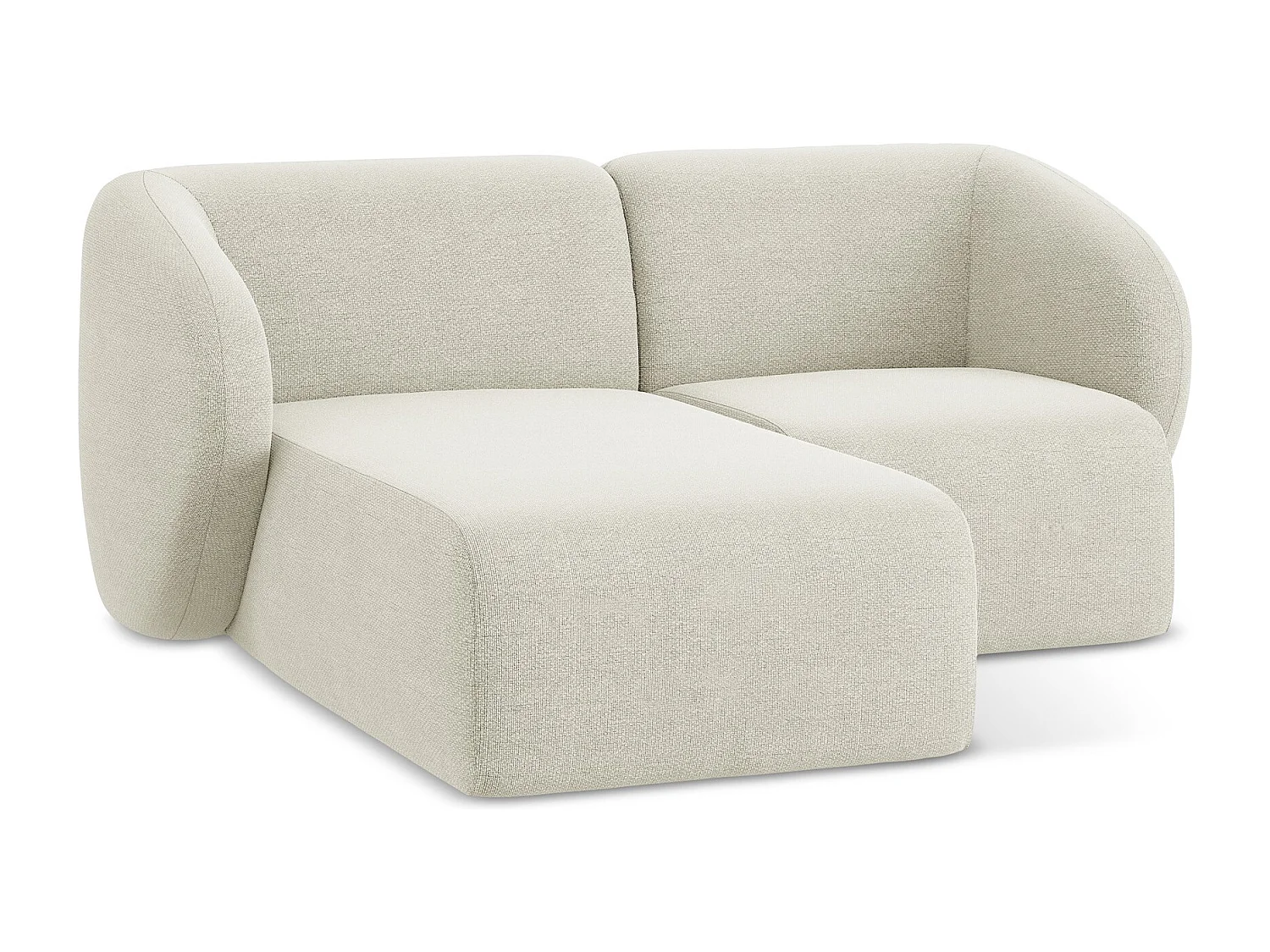 Modulaire hoekbank links van zand bouclé - LANI