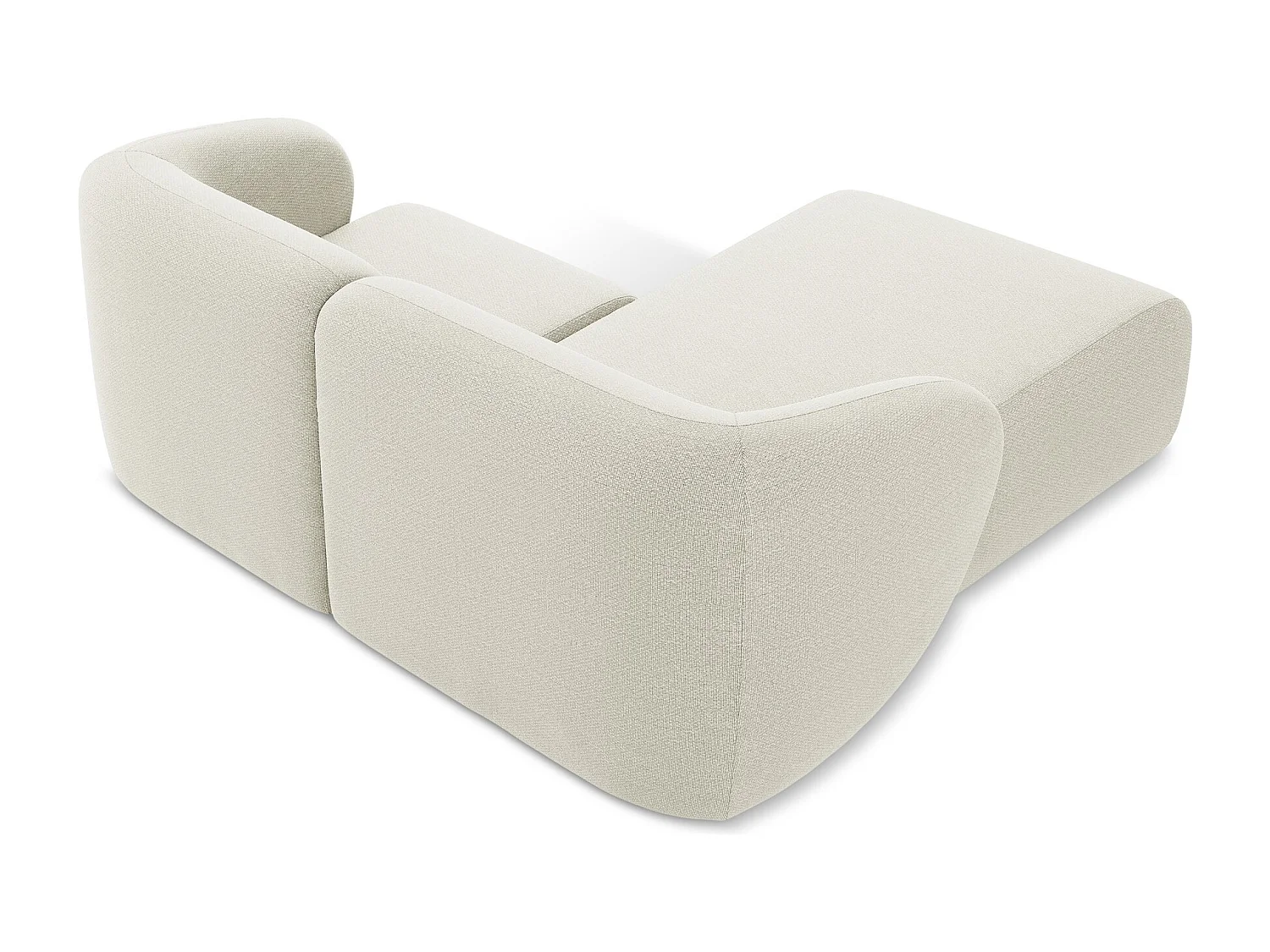 Modulaire hoekbank links van zand bouclé - LANI