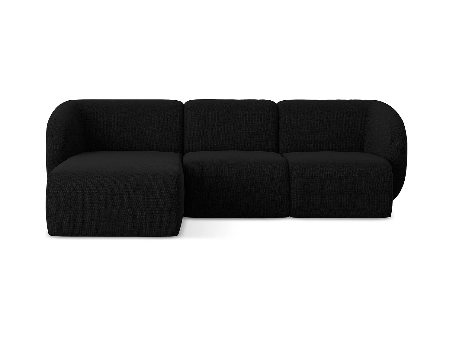 3-Sitzer Modulares Ecksofa - Ecke Links - Bouclé - Schwarz - LANI