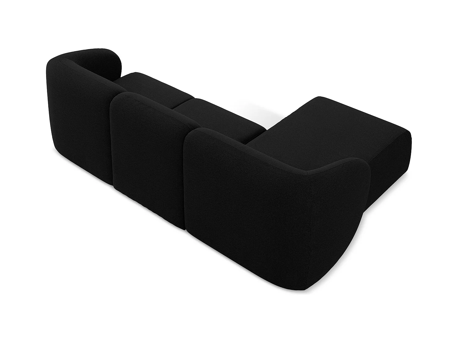 3-Sitzer Modulares Ecksofa - Ecke Links - Bouclé - Schwarz - LANI