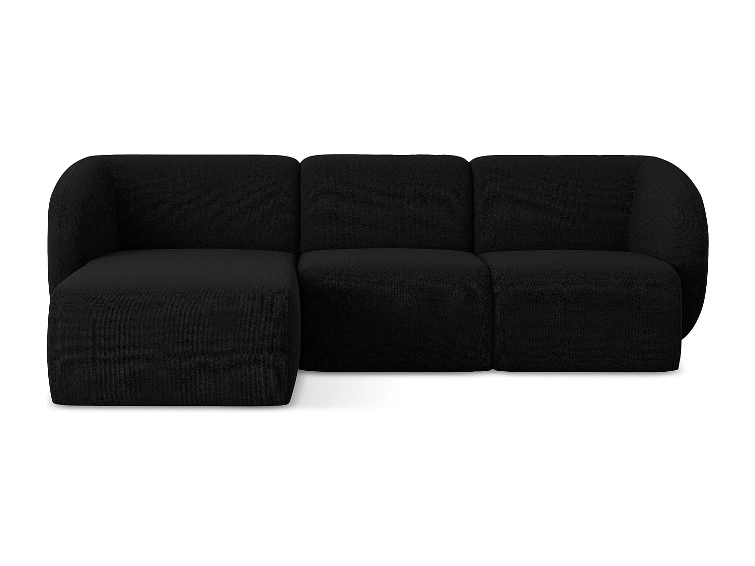 3-Sitzer Modulares Ecksofa - Ecke Links - Bouclé - Schwarz - LANI