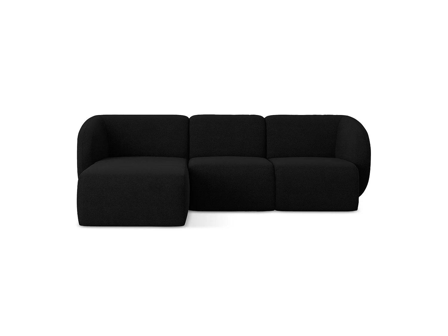 3-Sitzer Modulares Ecksofa - Ecke Links - Bouclé - Schwarz - CERVO