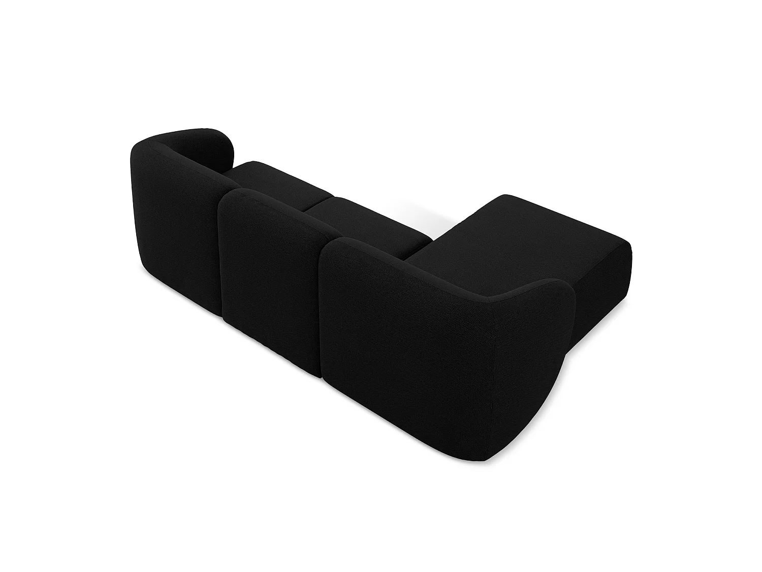 3-Sitzer Modulares Ecksofa - Ecke Links - Bouclé - Schwarz - CERVO