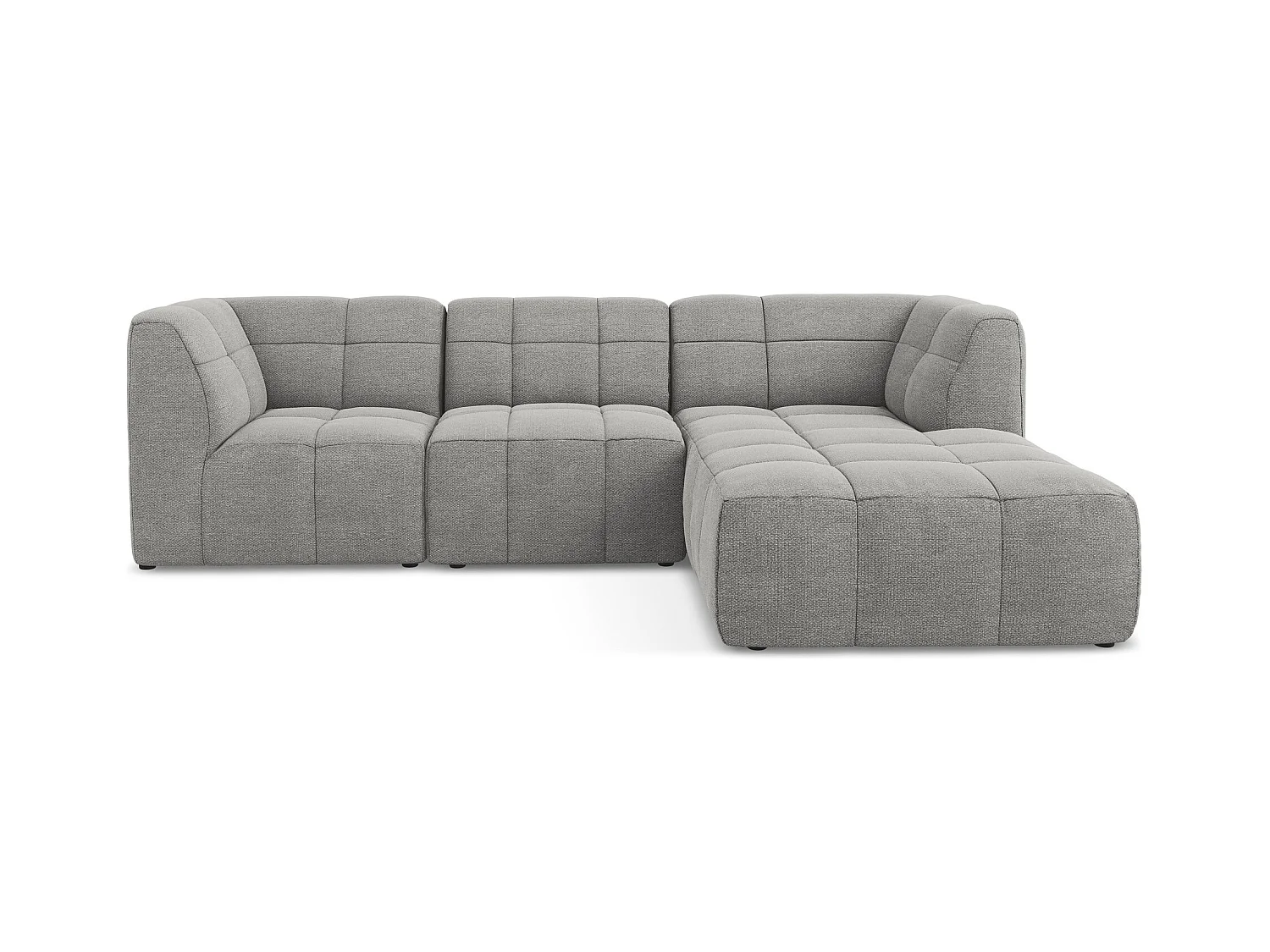 3-Sitzer Modulares Ecksofa - Ecke Rechts - Bouclé - Hellgrau - ALOHA