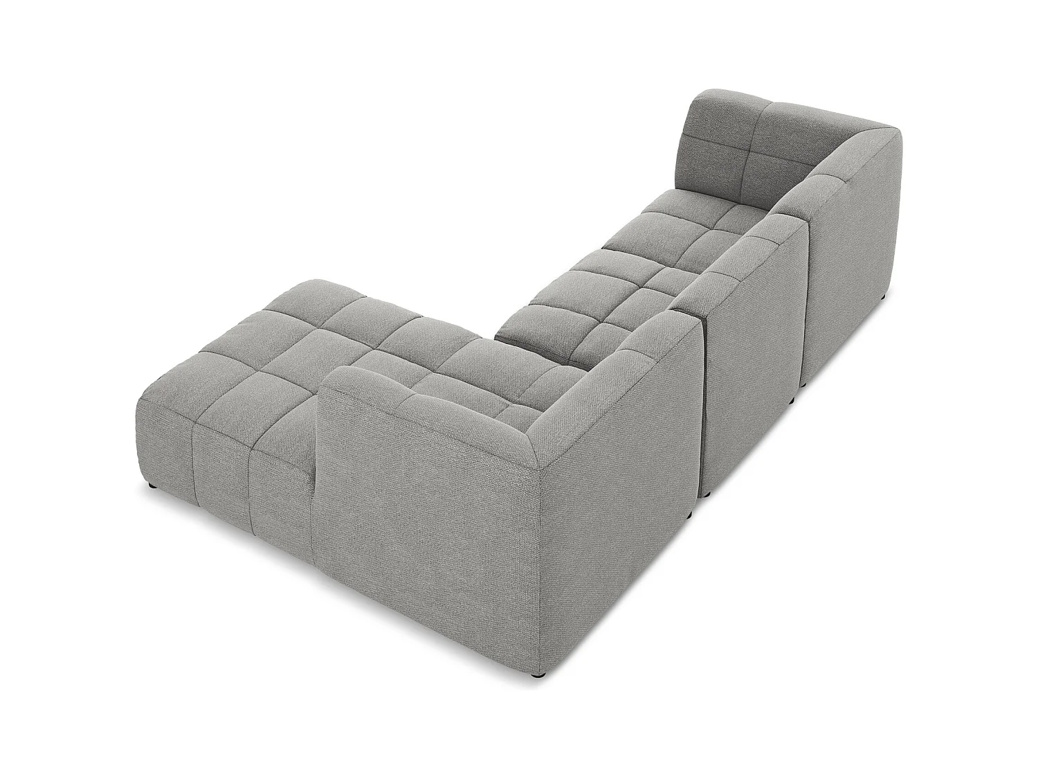 3-Sitzer Modulares Ecksofa - Ecke Rechts - Bouclé - Hellgrau - ALOHA