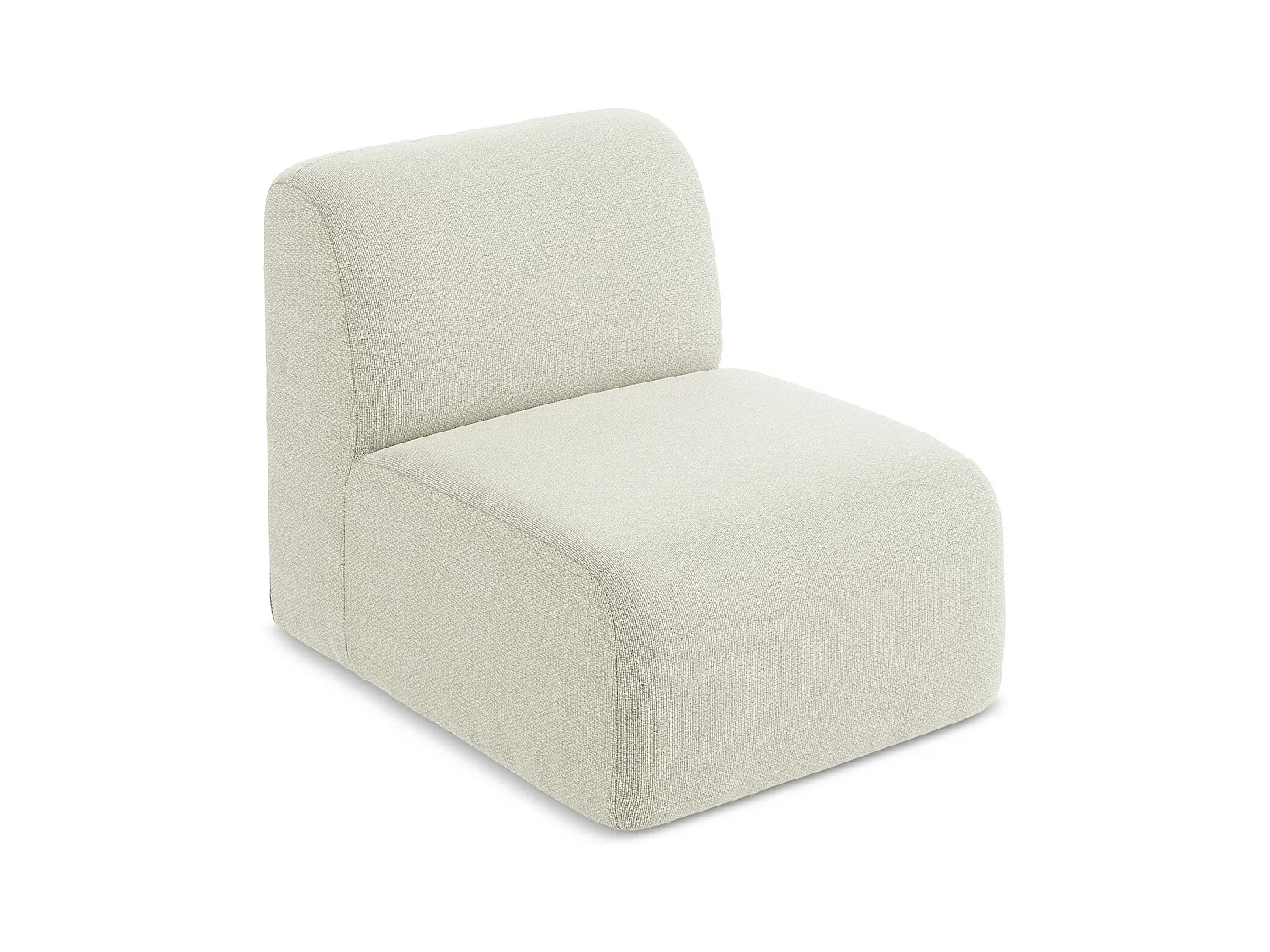 Fauteuil pour canapé modulable en tissu bouclette - sable - LANI