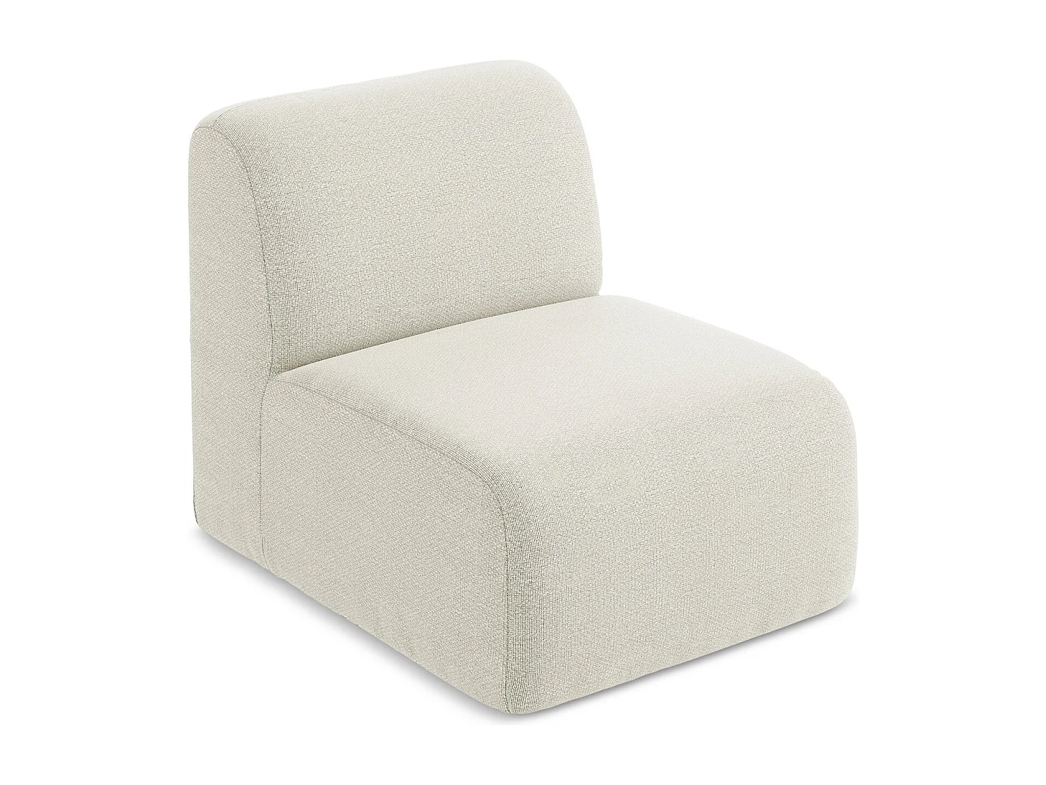 Fauteuil pour canapé modulable en tissu bouclette - sable - LANI