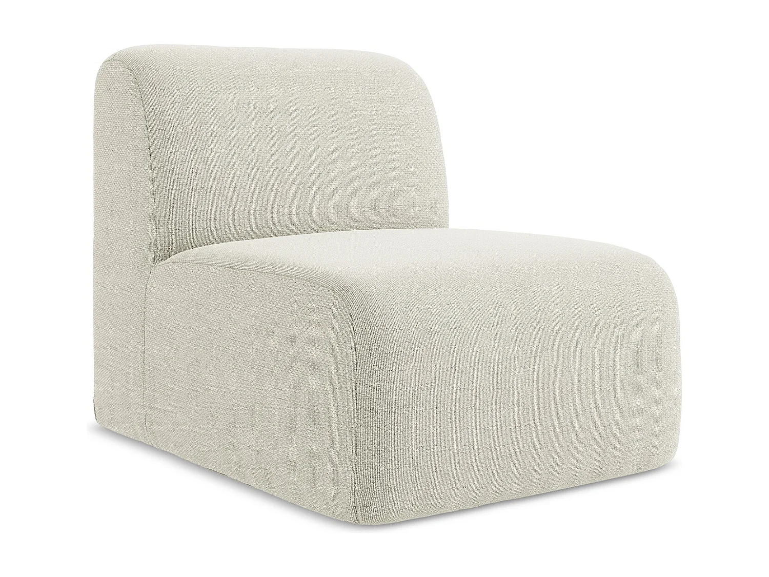 Fauteuil pour canapé modulable en tissu bouclette - sable - LANI