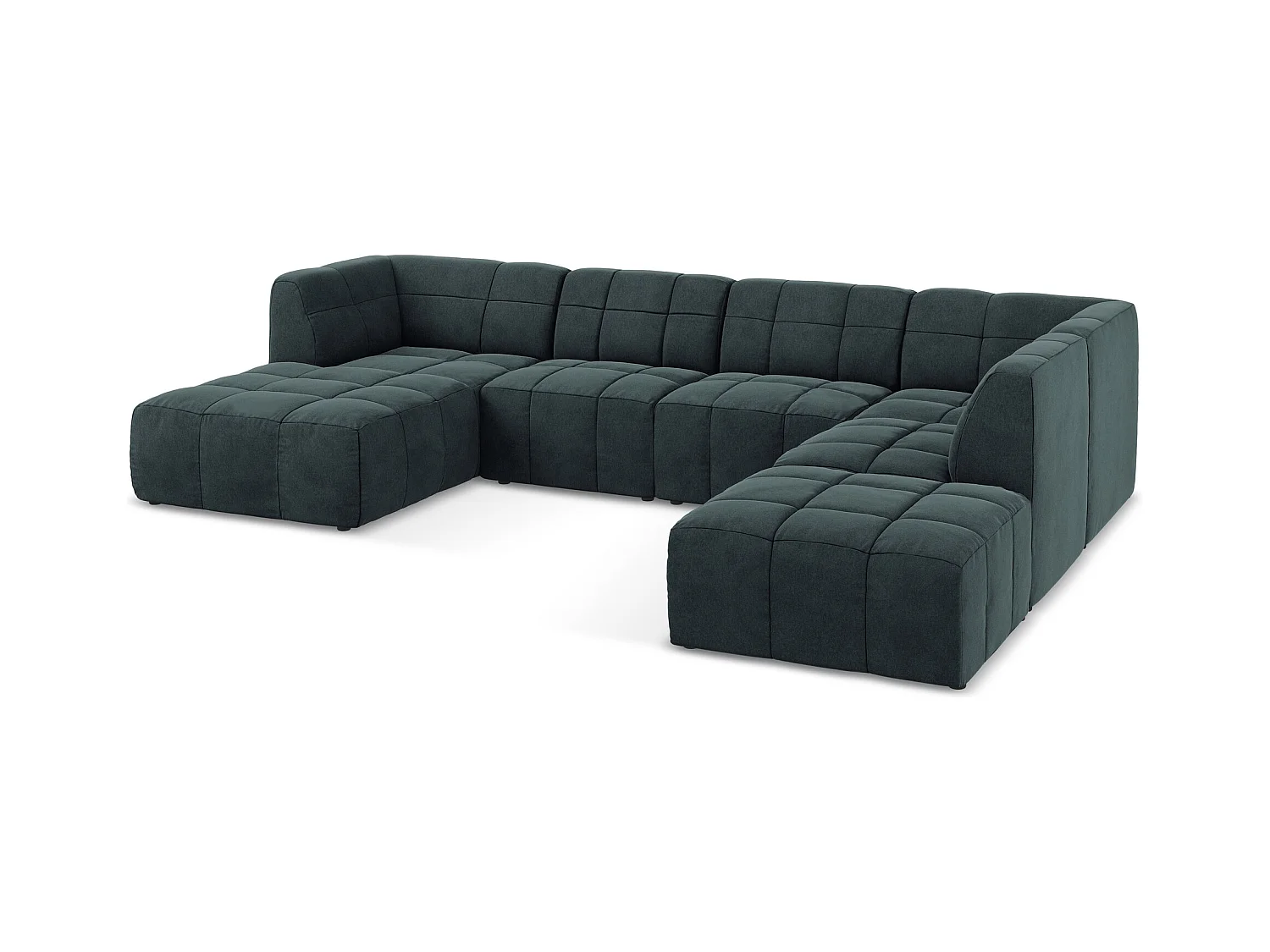 Große Wohnlandschaft - - Samt - Marine - ALOHA