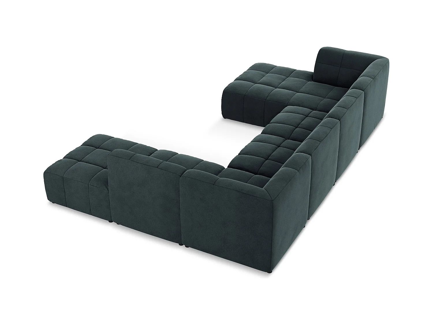 Große Wohnlandschaft - - Samt - Marine - ALOHA