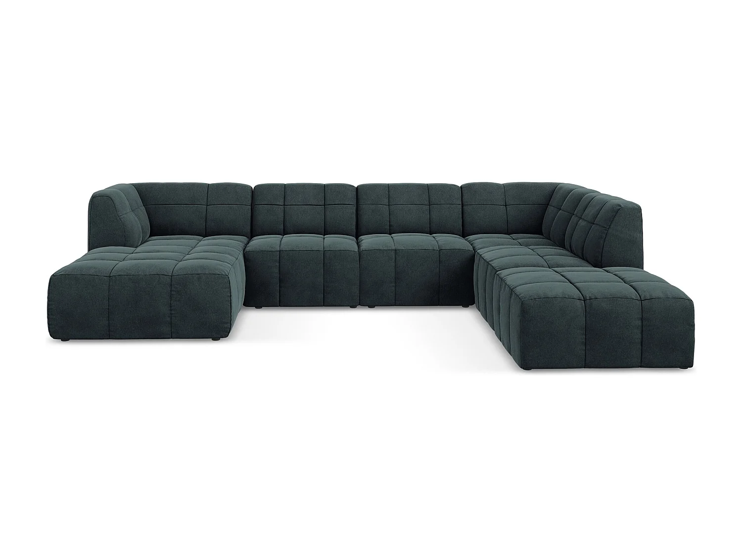 Canapé panoramique 5 places en velours - marin - ALOHA