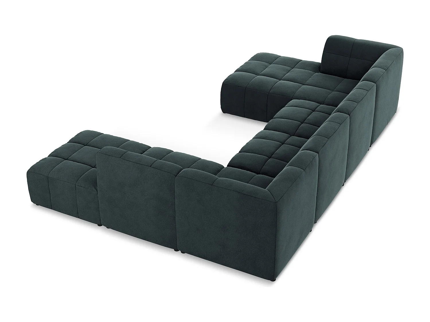 Canapé panoramique 5 places en velours - marin - ALOHA