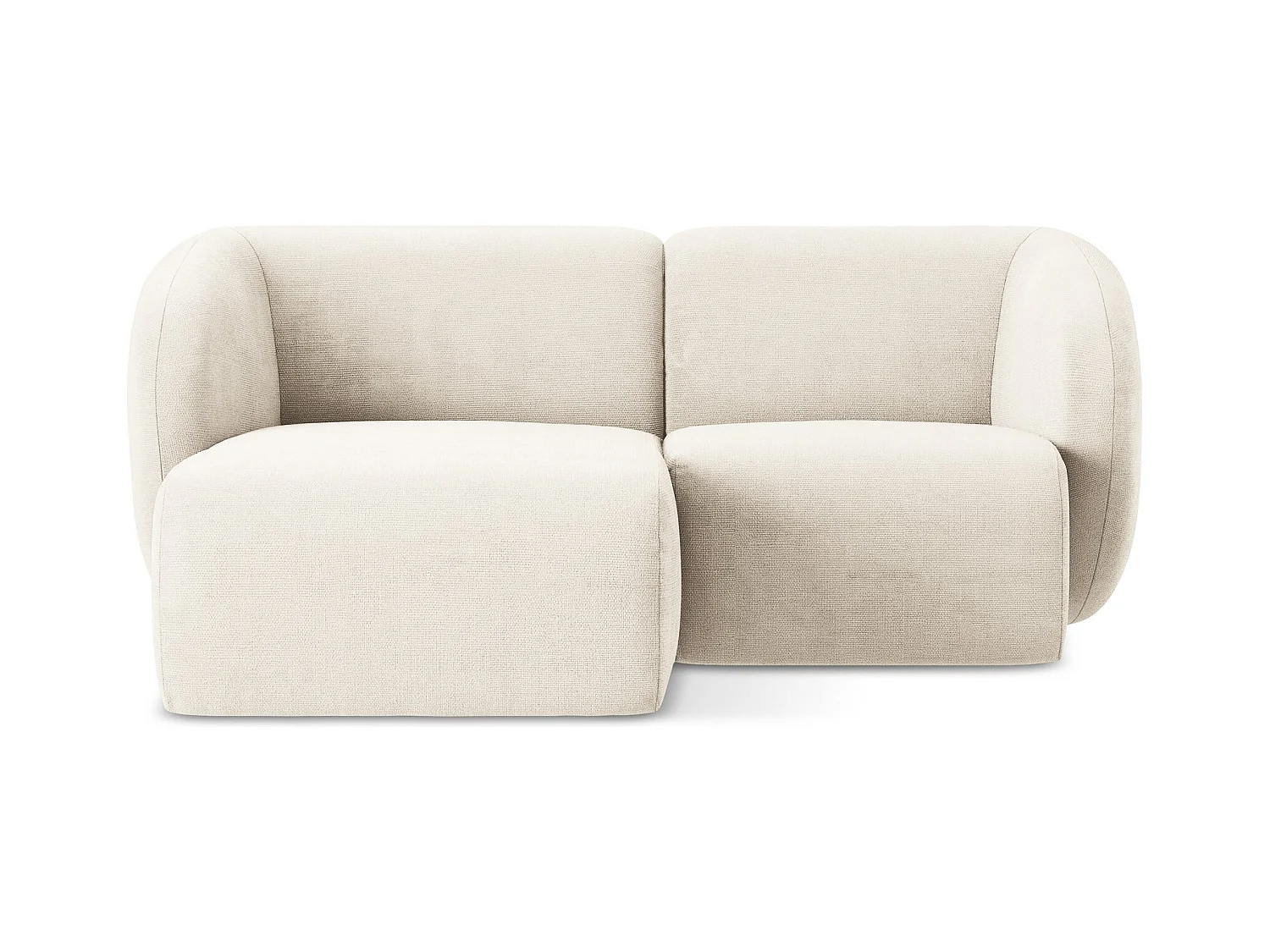 Modulaire hoekbank links van lichtbeige chenille stof - LANI