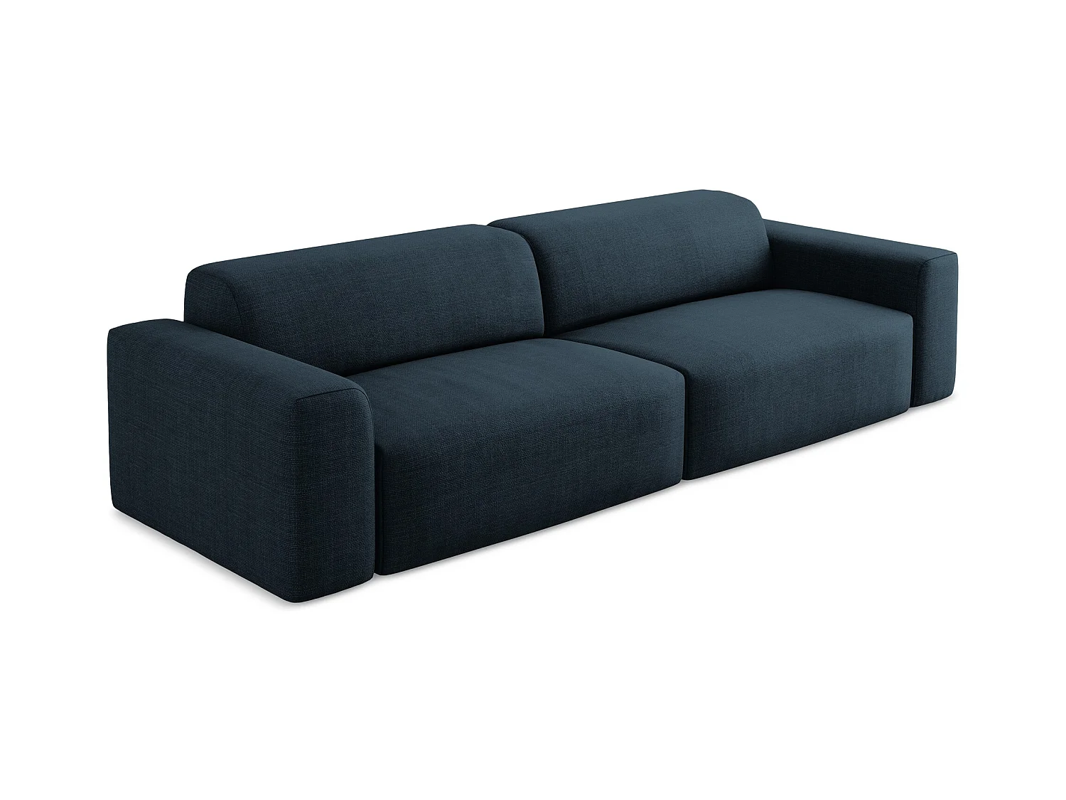 Modulares 4-Sitzer Sofa - - Strukturstoff - Königsblau - KELI