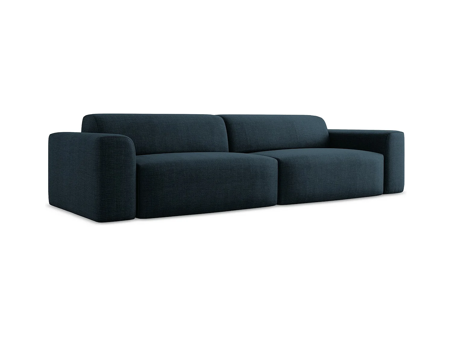 Canapé modulable 4 places en tissu texturé - bleu royal - KELI