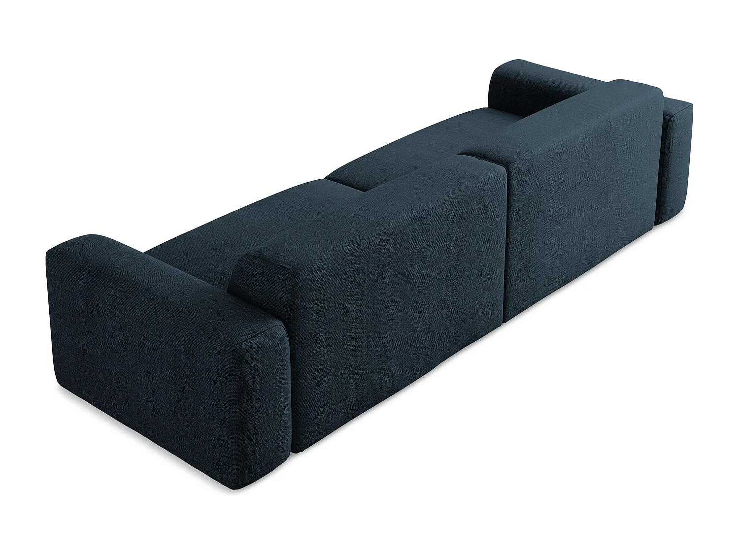 Canapé modulable 4 places en tissu texturé - bleu royal - KELI