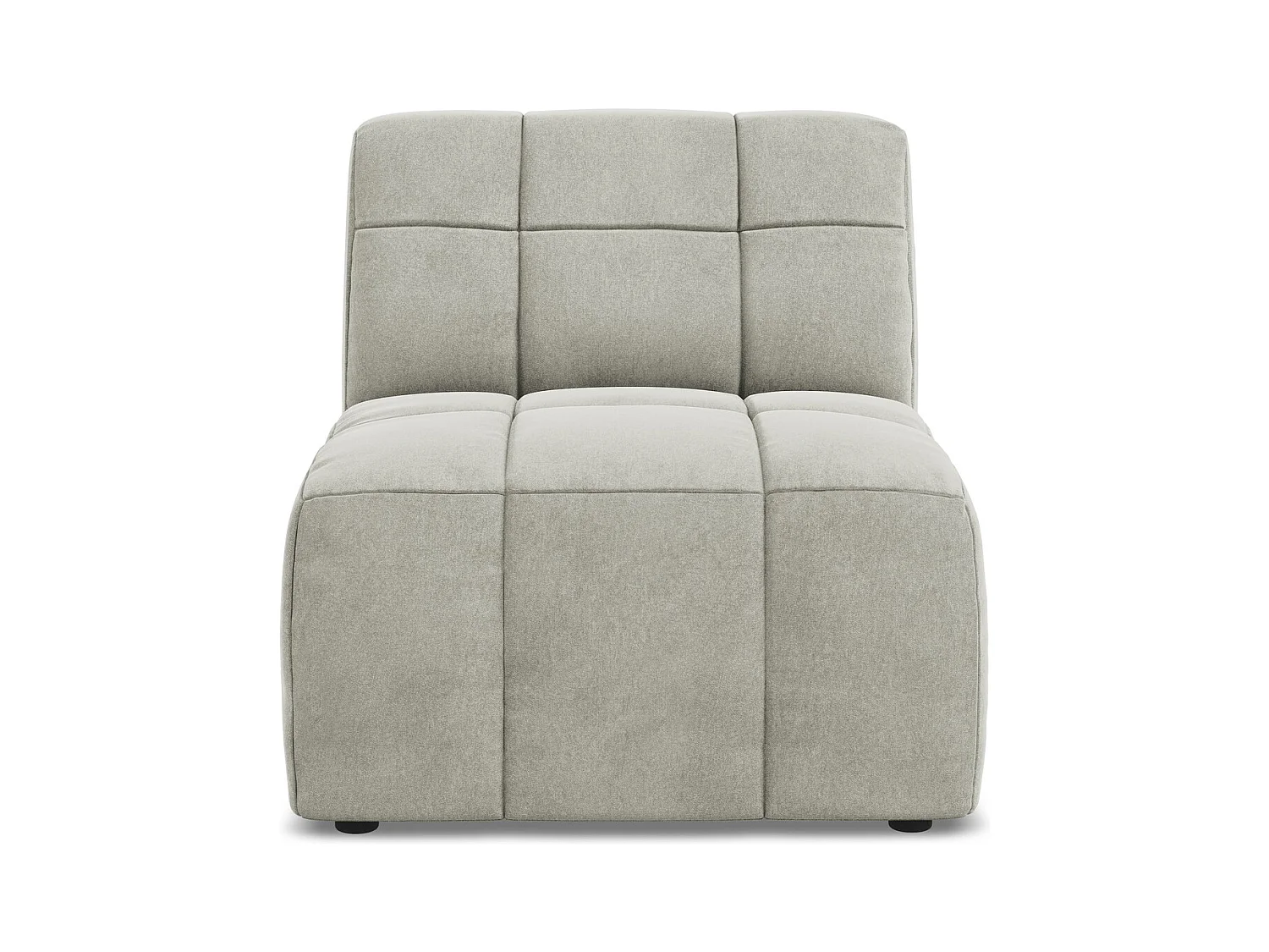 Fauteuil pour canapé modulable en velours - gris clair - ALOHA