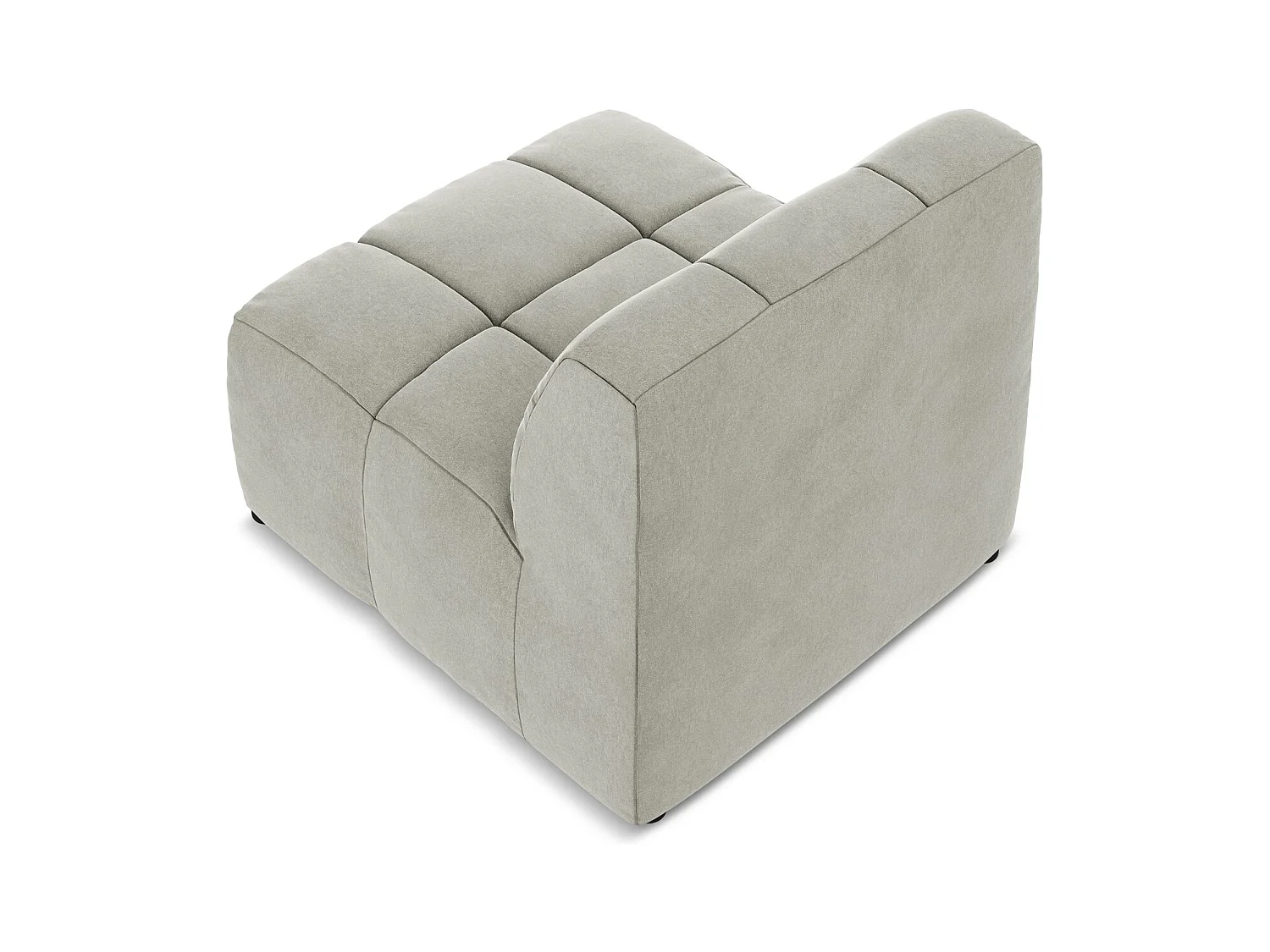 Fauteuil pour canapé modulable en velours - gris clair - ALOHA