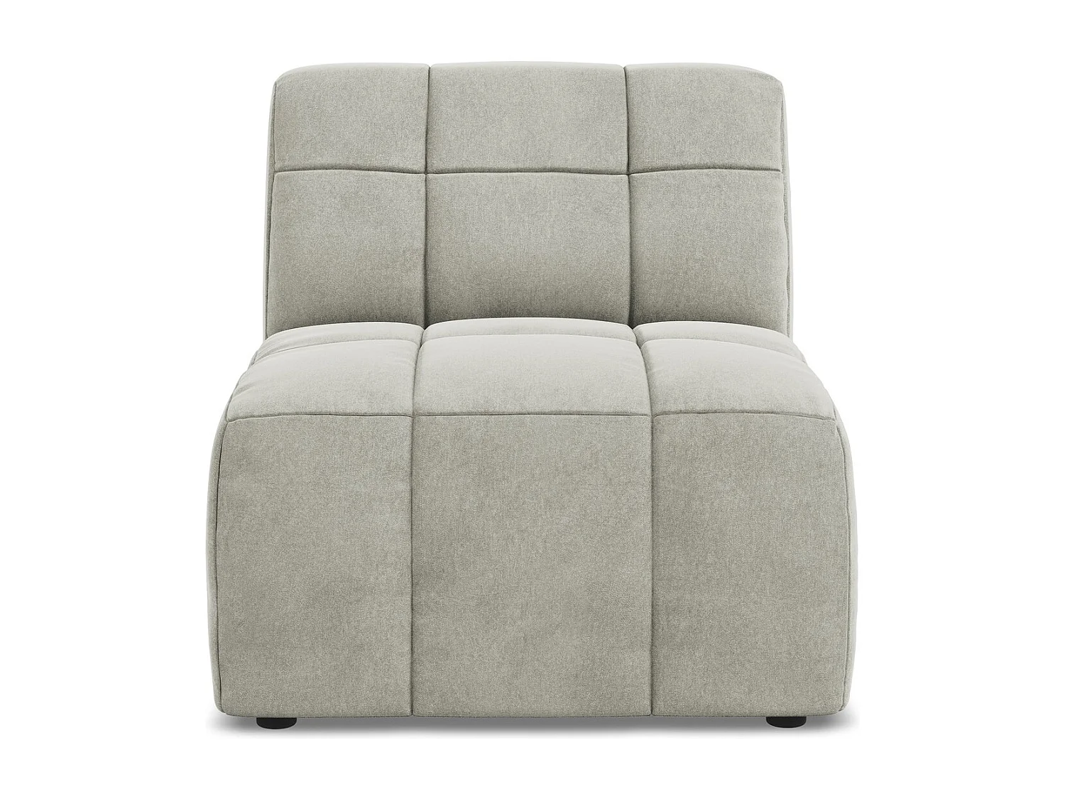 Fauteuil pour canapé modulable en velours - gris clair - ALOHA