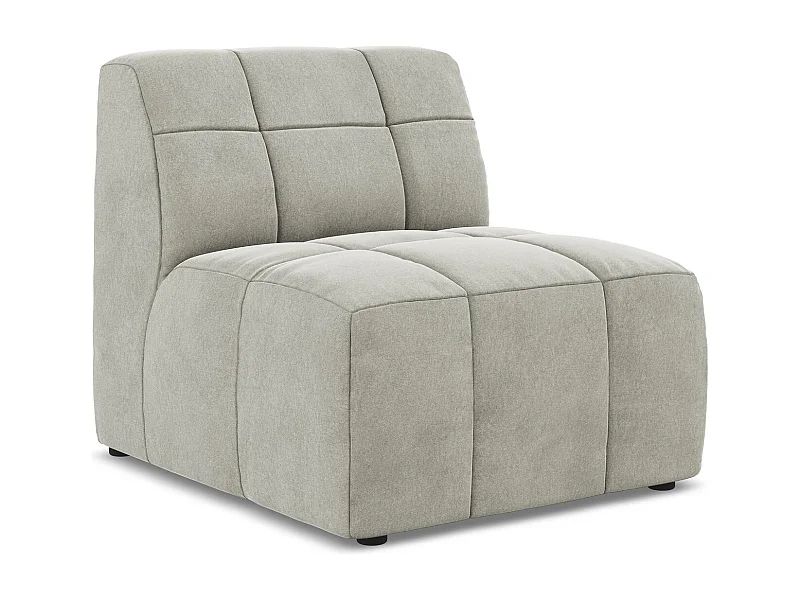 Fauteuil pour canapé modulable en velours - gris clair - ALOHA