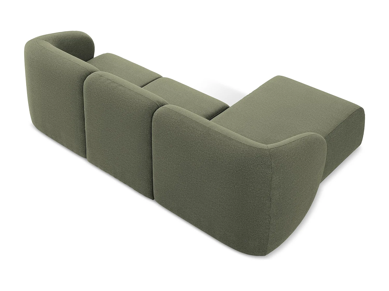 3-Sitzer Modulares Ecksofa - Ecke Links - Bouclé - Olive - LANI