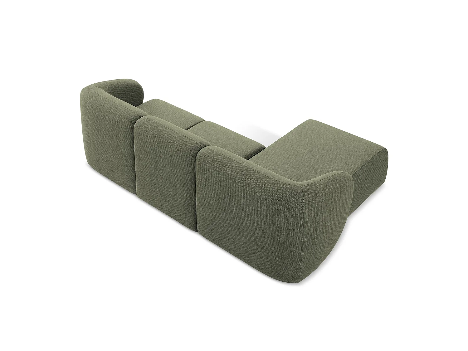 3-Sitzer Modulares Ecksofa - Ecke Links - Bouclé - Olive - CERVO