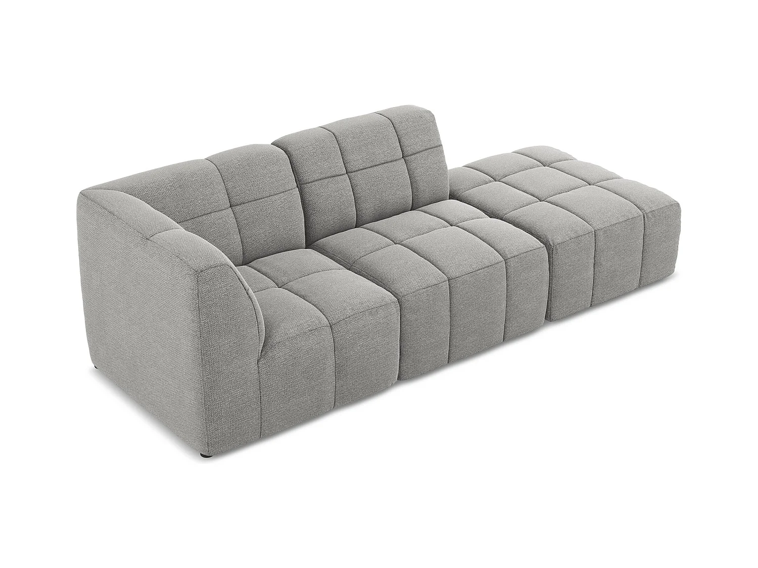 Modulaire hoekbank rechts van lichtgrijs bouclé - ALOHA