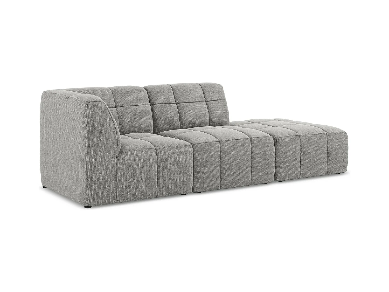 3-Sitzer Modulares Ecksofa - Ecke Rechts - Bouclé - Hellgrau - ALOHA