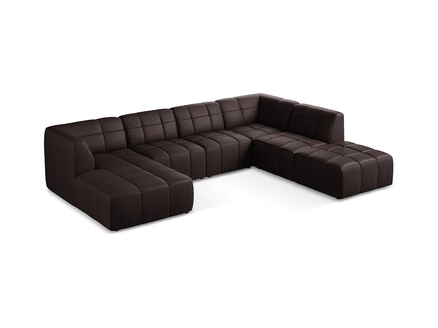 Große Wohnlandschaft - - Kunstleder - Pflaume - ALOHA