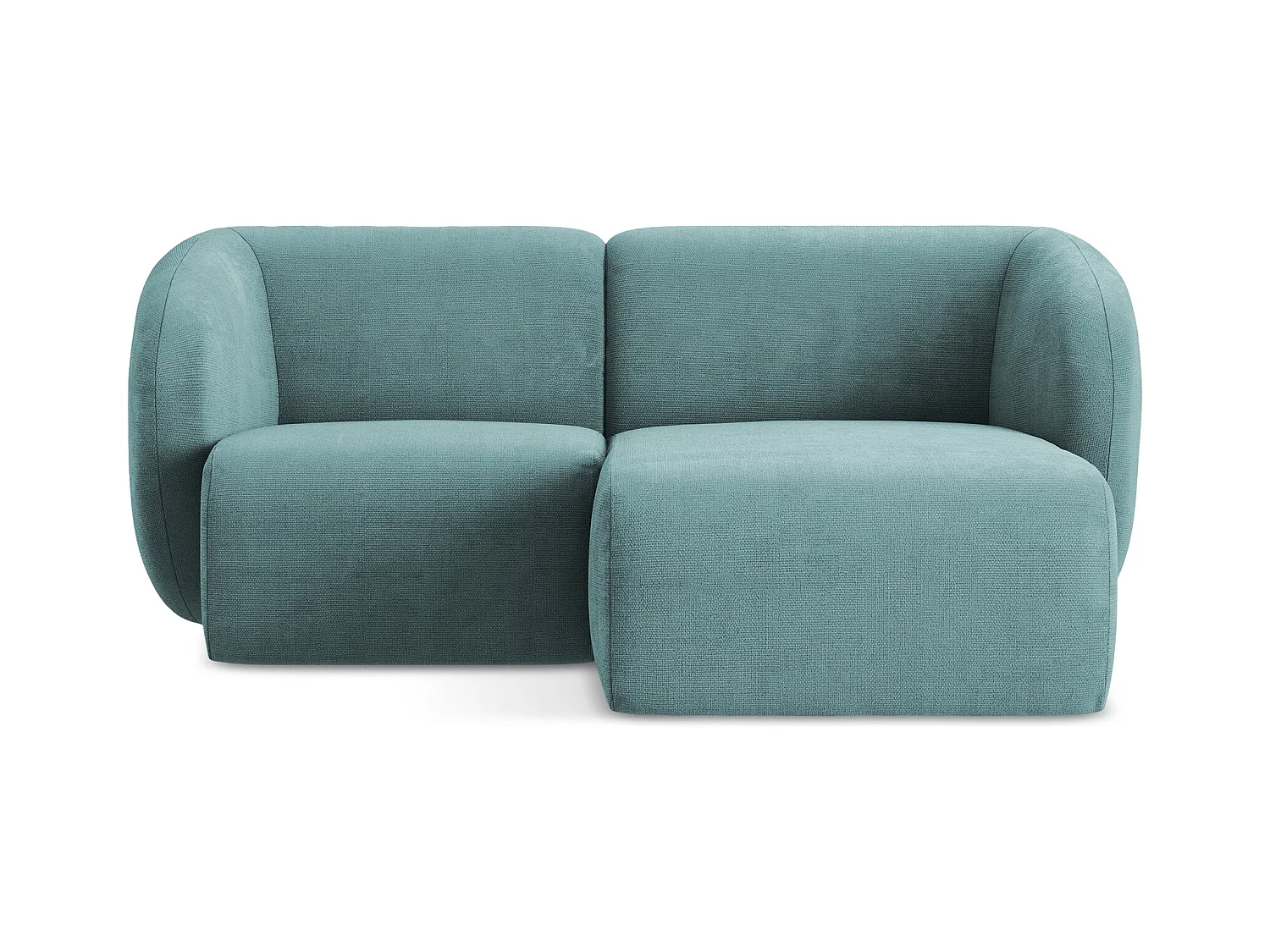 Modulaire hoekbank rechts van jeans chenille stof - LANI