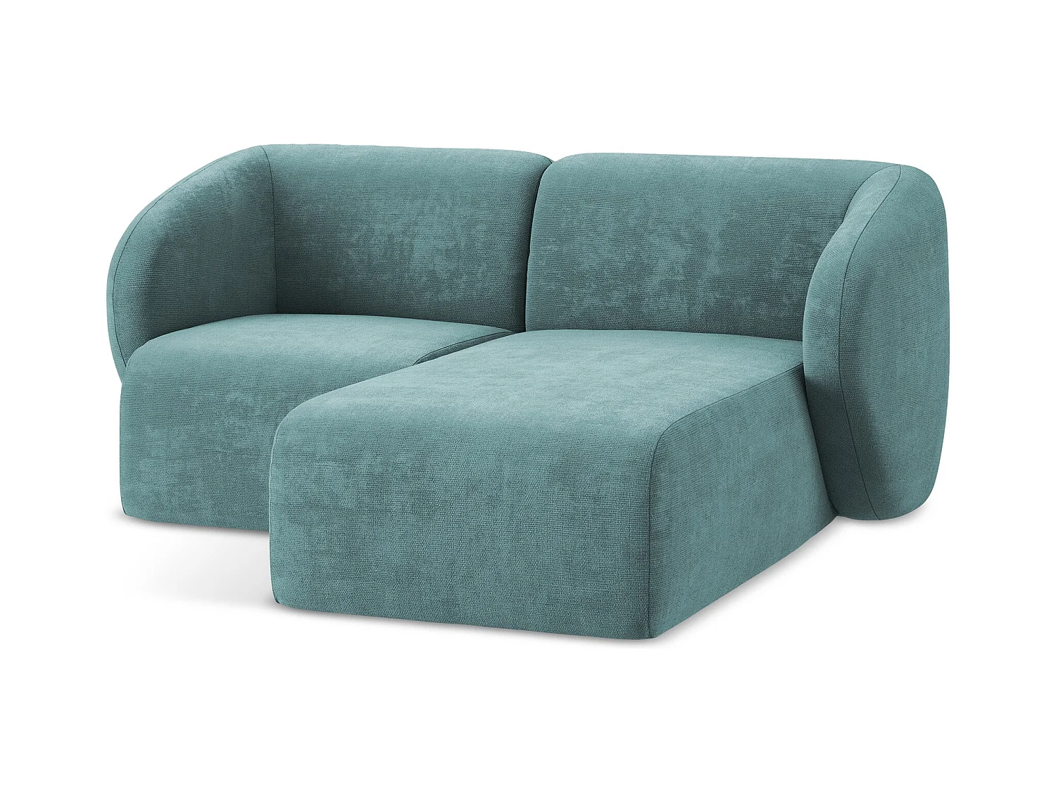 Modulaire hoekbank rechts van jeans chenille stof - LANI