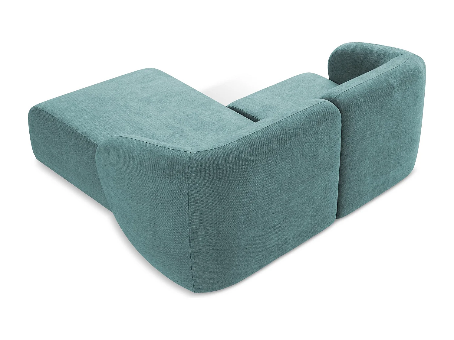 Modulaire hoekbank rechts van jeans chenille stof - LANI