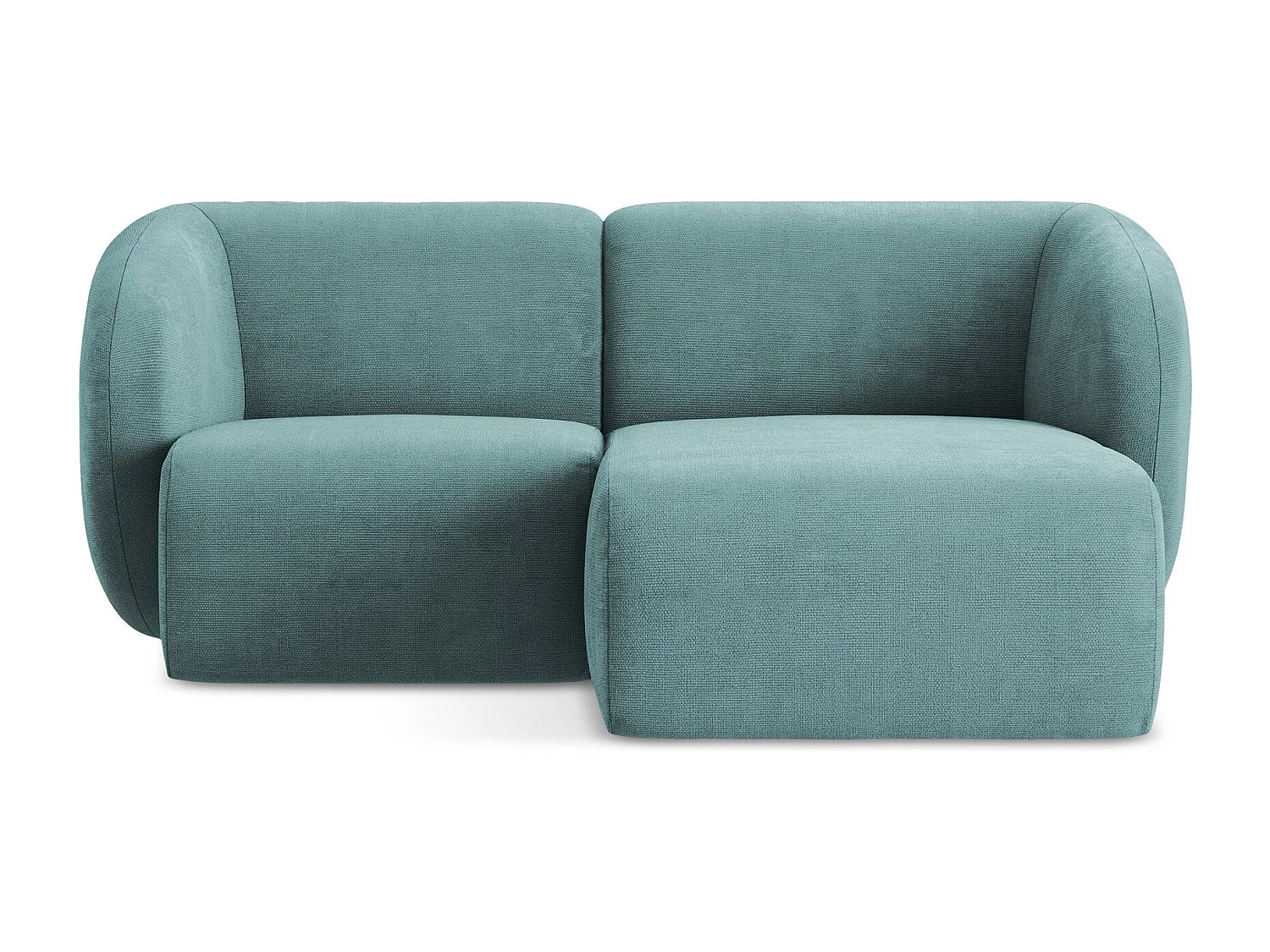 Canapé d'angle 2,5 places modulaire droit en tissu chenille - jeans - LANI