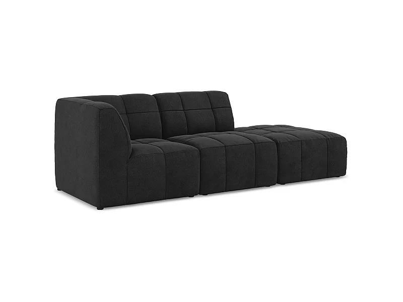 3-Sitzer Modulares Ecksofa - Ecke Rechts - Samt - Schwarz - ALOHA