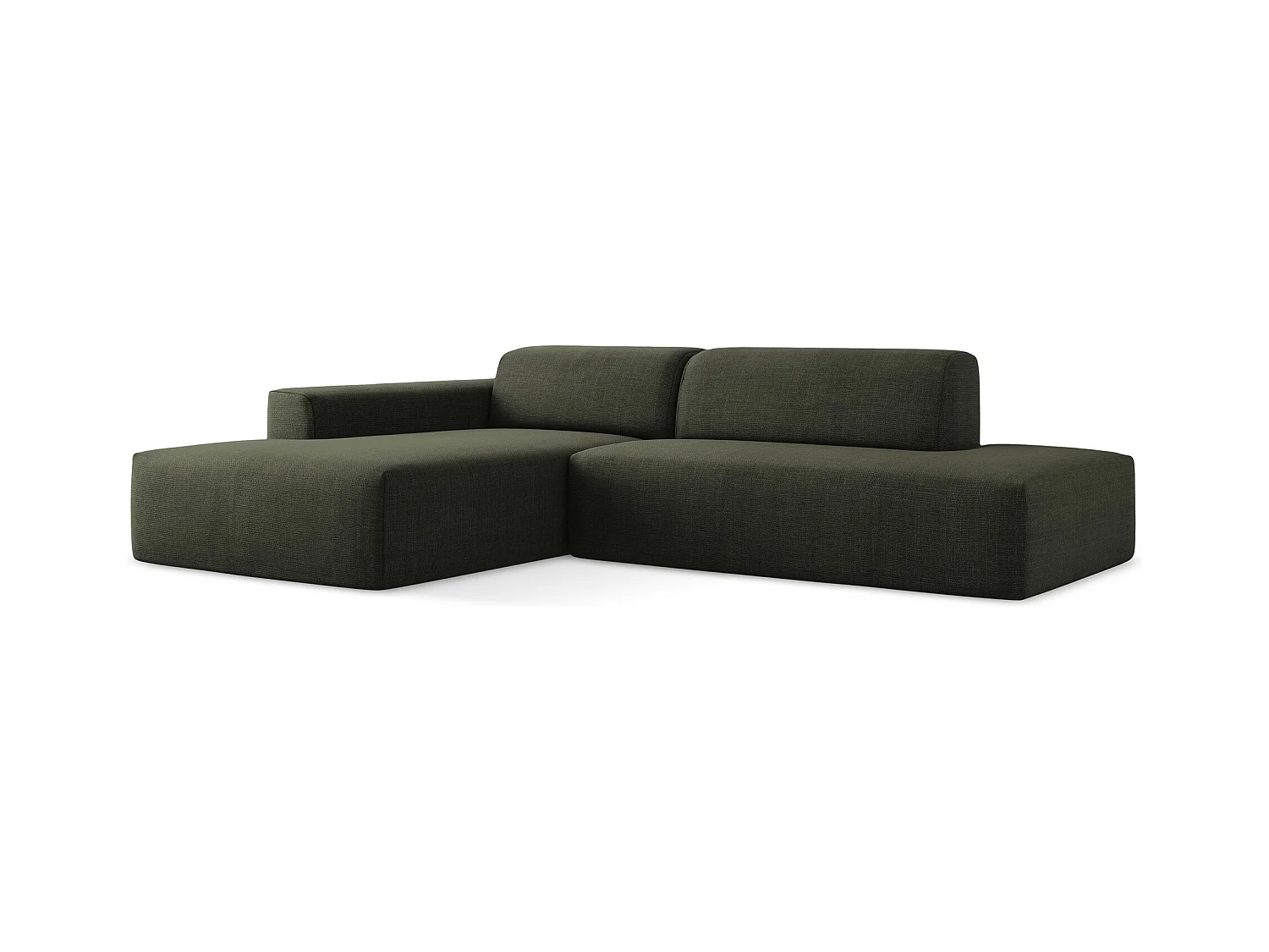 3-Sitzer Modulares Ecksofa - Ecke Rechts - Strukturstoff - Olive - KELI