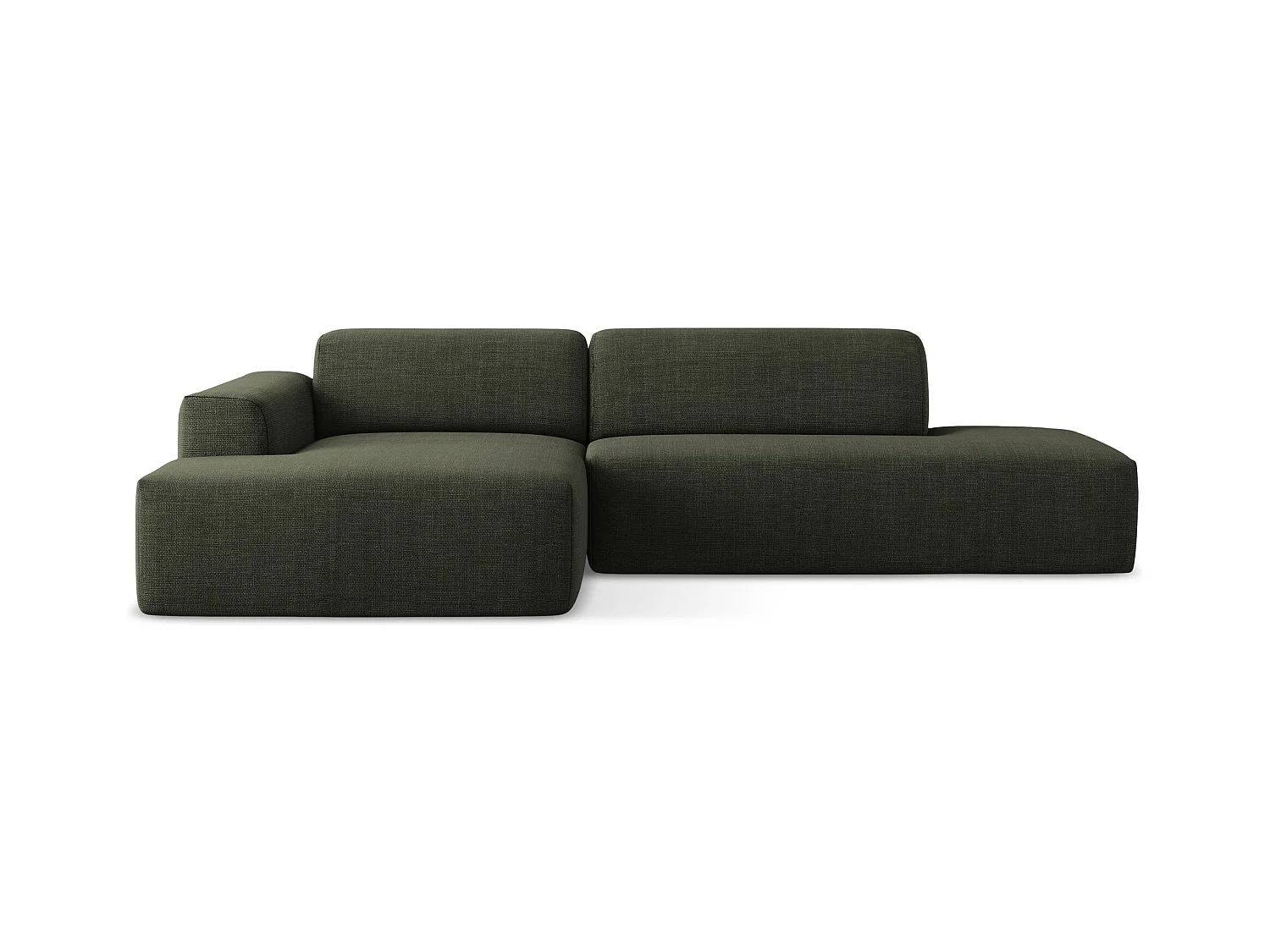 3-Sitzer Modulares Ecksofa - Ecke Rechts - Strukturstoff - Olive - KELI