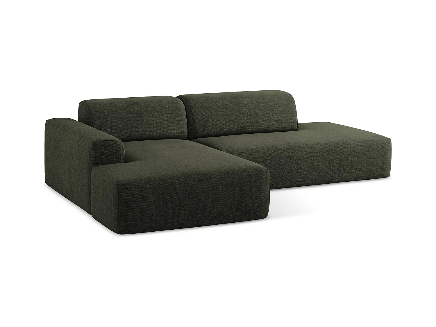 3-Sitzer Modulares Ecksofa - Ecke Rechts - Strukturstoff - Olive - KELI