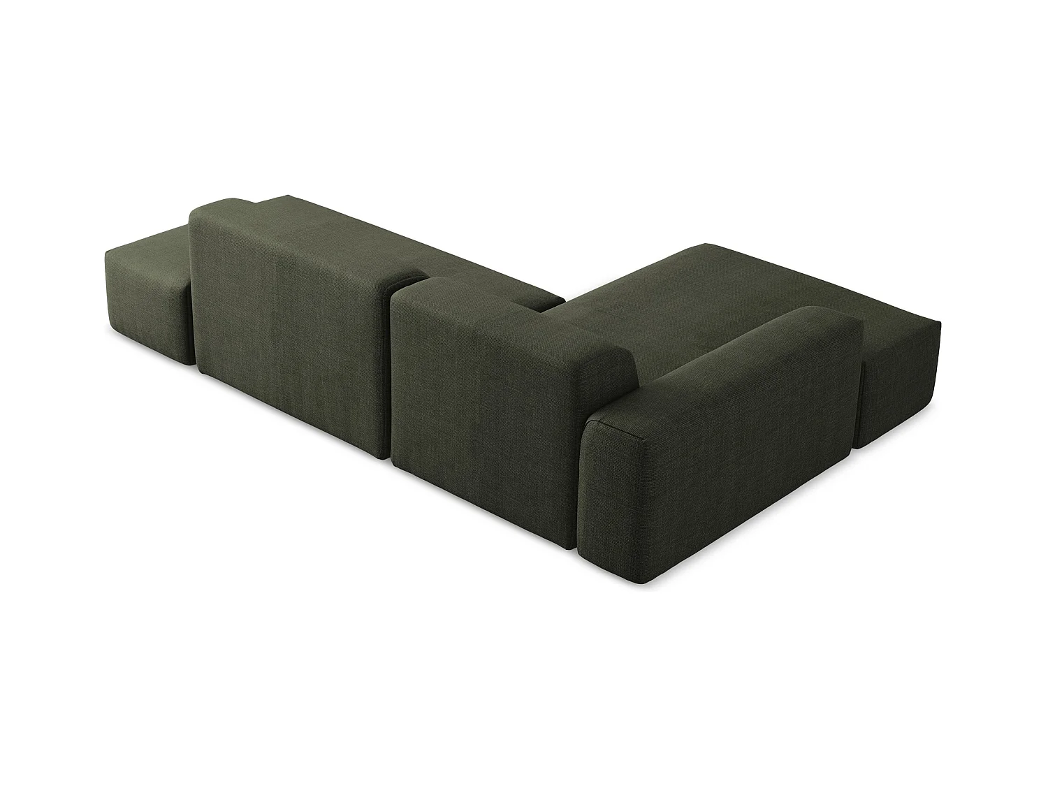 3-Sitzer Modulares Ecksofa - Ecke Rechts - Strukturstoff - Olive - KELI