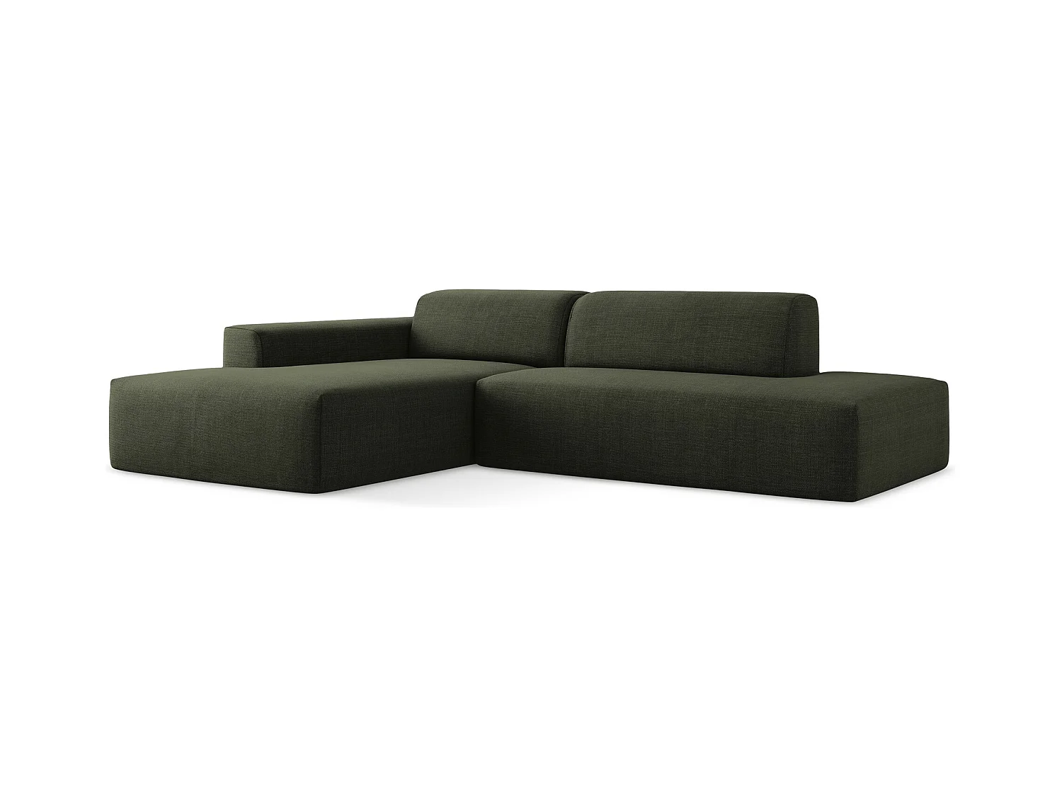 3-Sitzer Modulares Ecksofa - Ecke Rechts - Strukturstoff - Olive - KELI