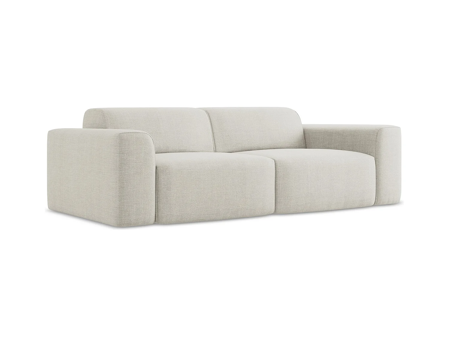 Canapé modulable 3 places en tissu texturé - beige clair - KELI
